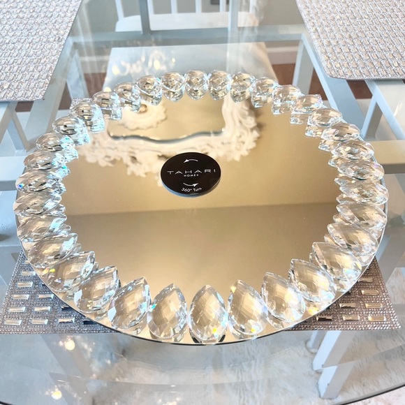 Tahari Accents Tahari Diamond Bling Jewel Mirror Mirrored Glass
